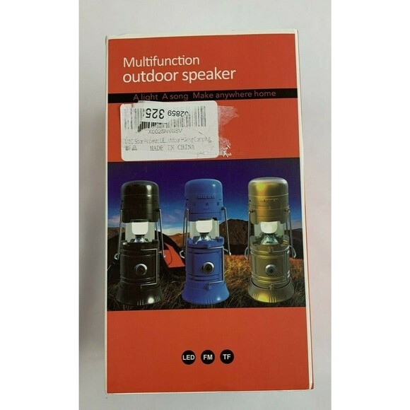 Multi-Function Outdoor Lantern Speaker LED Light FM Radio Solar U2C 5-in-1 USB - Picture 2 of 7
